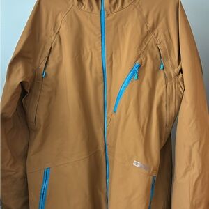 Men's Tan Jacket with Blue Accents